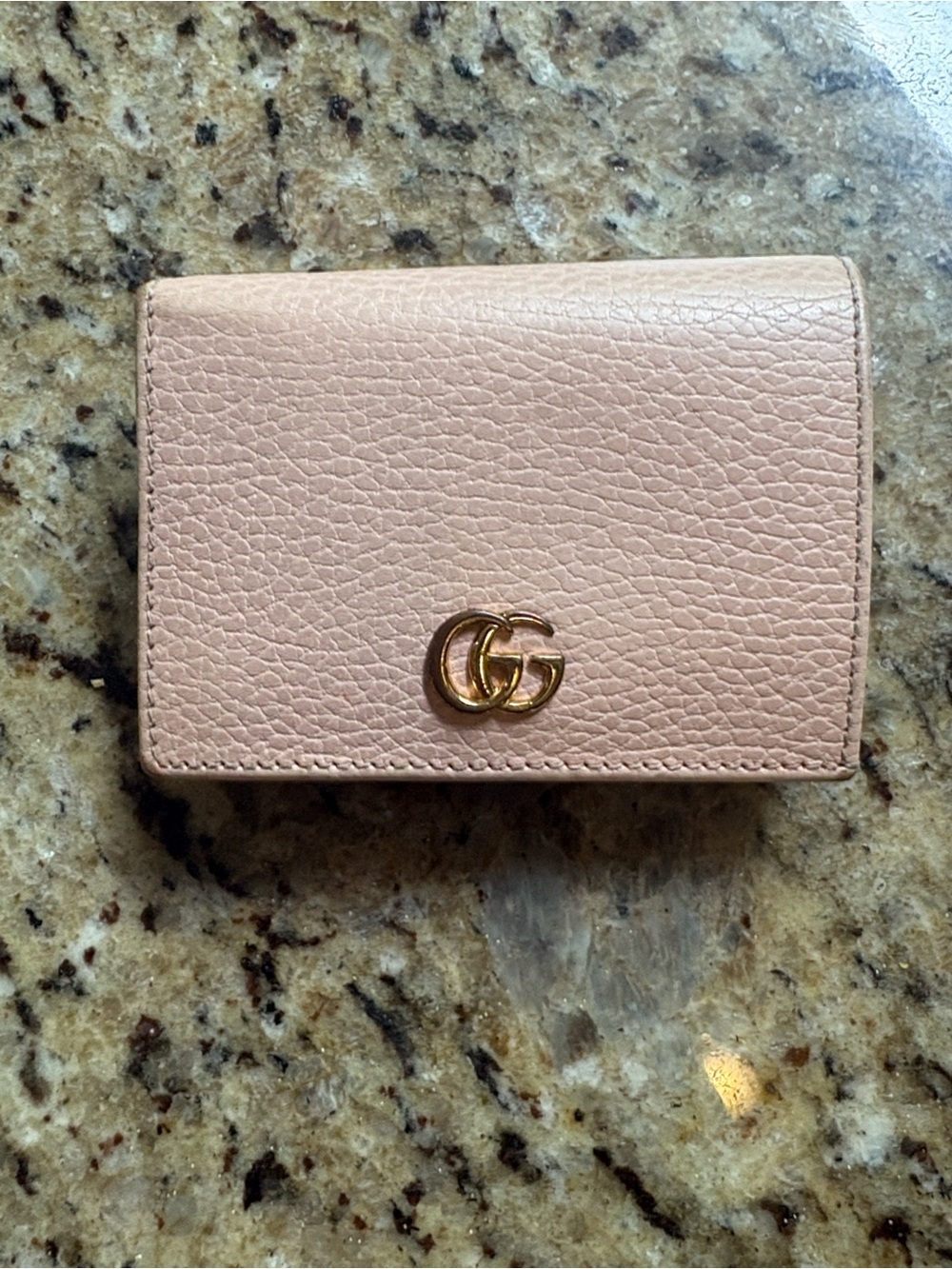 Authentic Gucci GG Blush Pink Marmont Leather Mini Wallet 456126